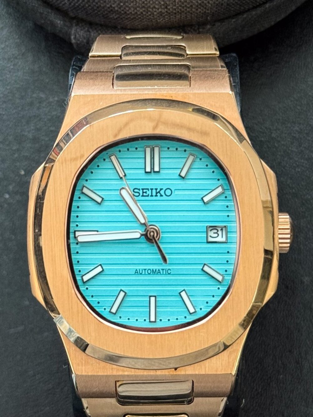 Seiko - ROSE GOLD - TIFFANY DIAL "Nautilus Mod" - Automatic watch